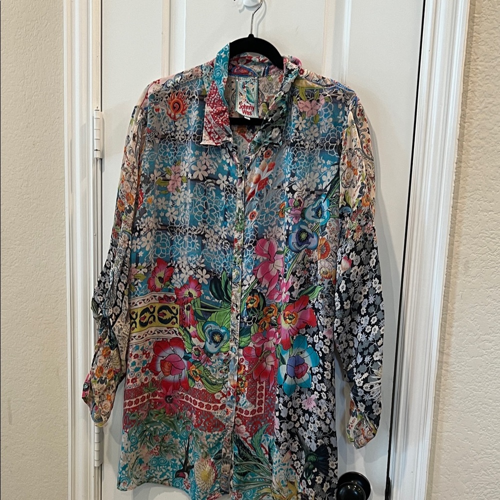 Johnny Was Vibrant Floral Top